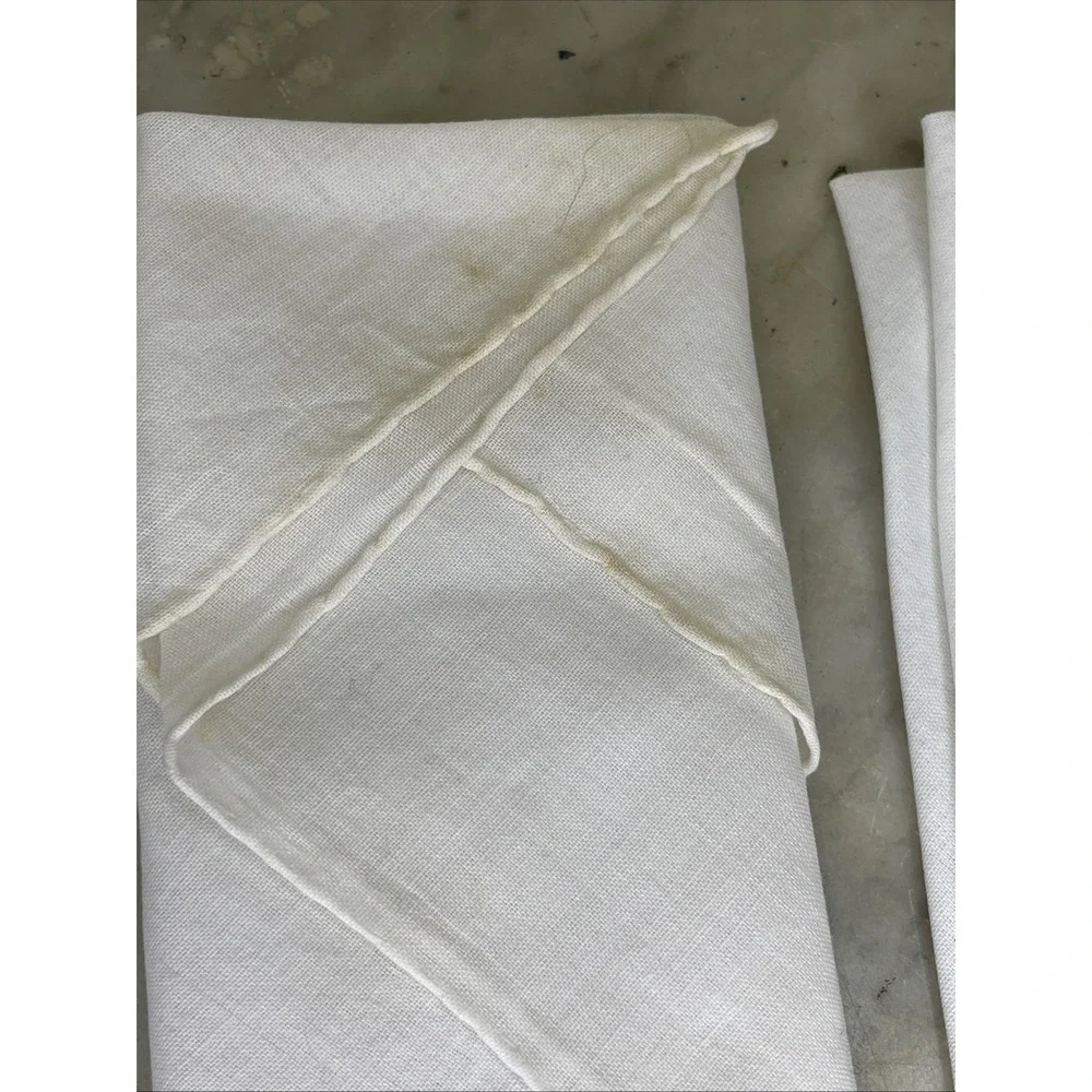 Two Sets European WWII Era Sweetheart Napkins | Embroidered Flowers Floral Linen